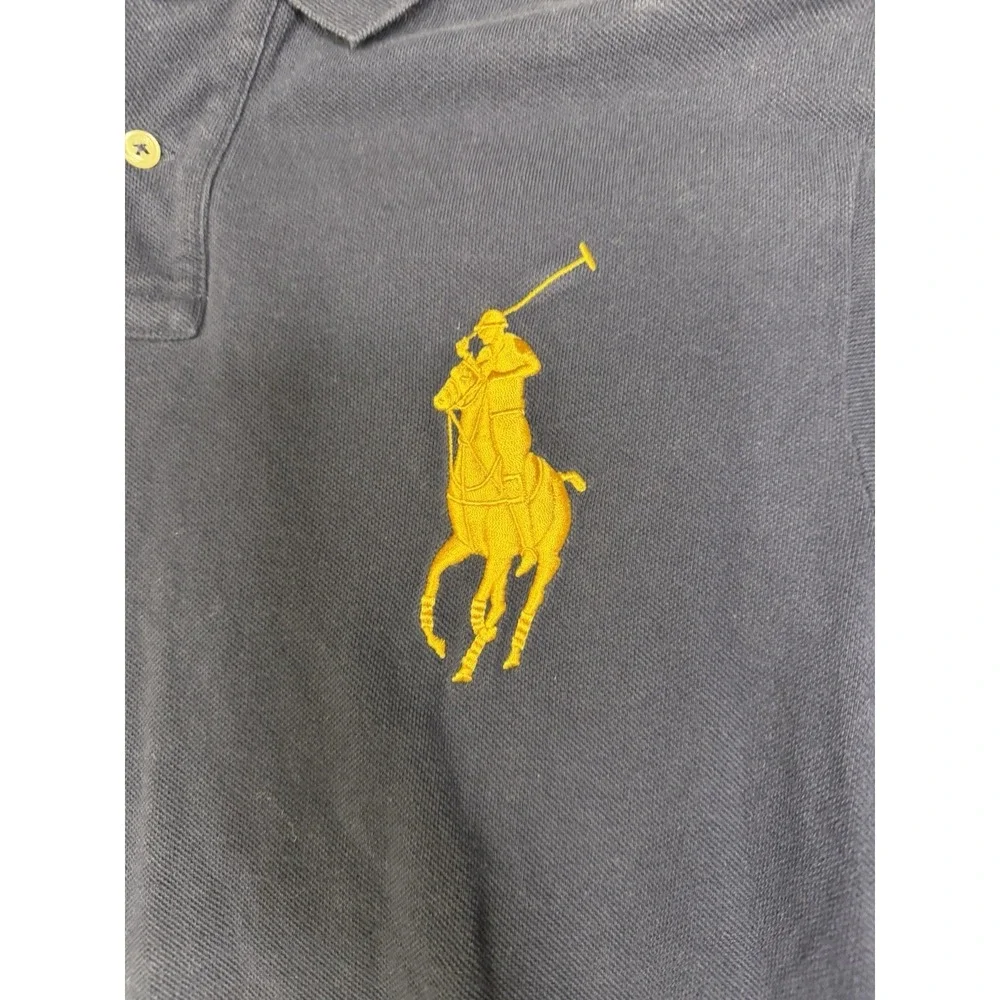 Men's Polo Ralph Lauren Big Pony #3 Shirt Size Large Custom Slim Fit Blue